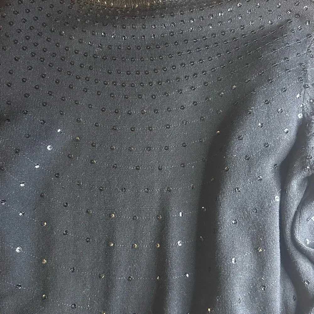 Joan Vass Black Sequin Sweater New with tags!